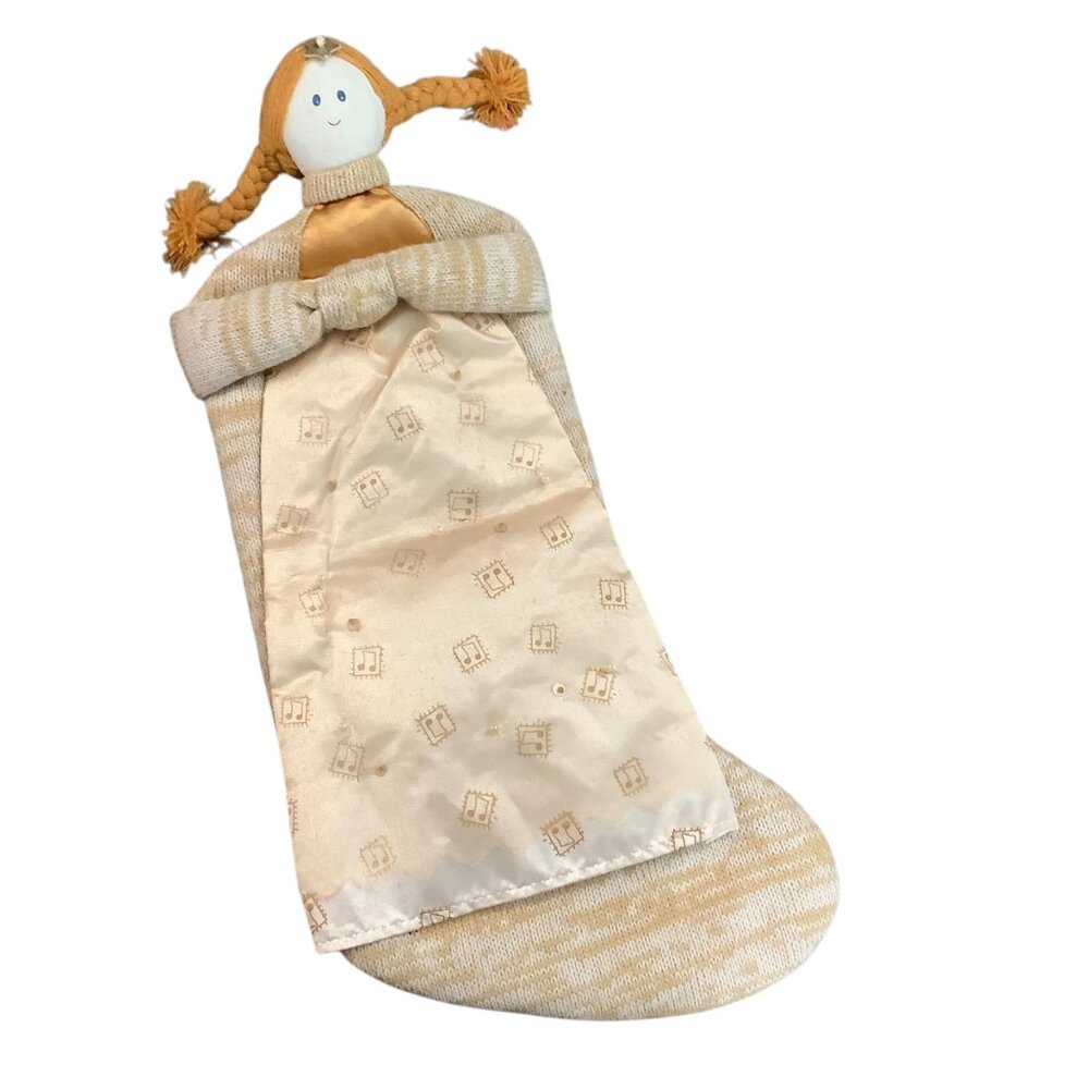 Gund Design Nature Sings Doll Christmas Stocking‎ 60622 Beige/Gold Rustic